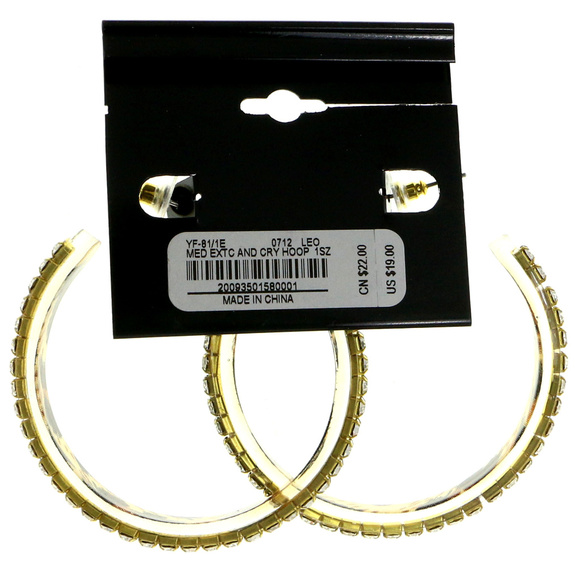 bebe gold hoop rhinestone crystal NWT bbe12 - Picture 8 of 8